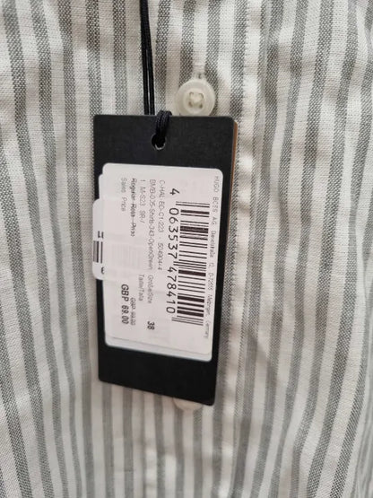 Boss Slim-Fit Shirt In Striped Performance-Stretch Fabric Size: 38