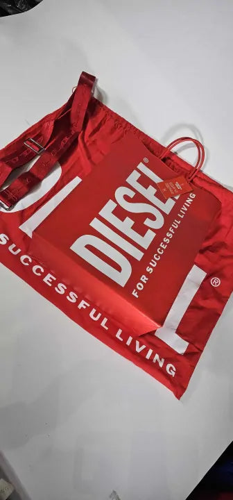 Dsl 3D Logo-Embossed Tote Bag -Red Size: Large