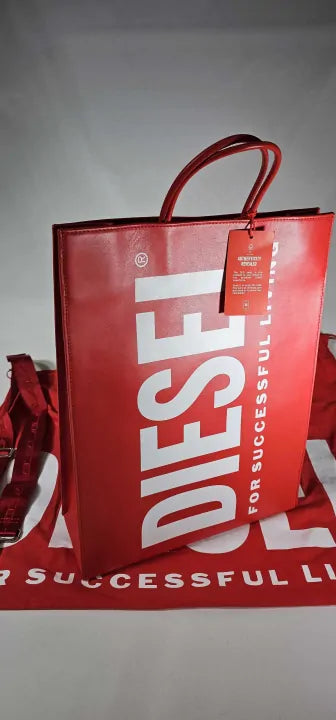 Dsl 3D Logo-Embossed Tote Bag -Red Size: Large