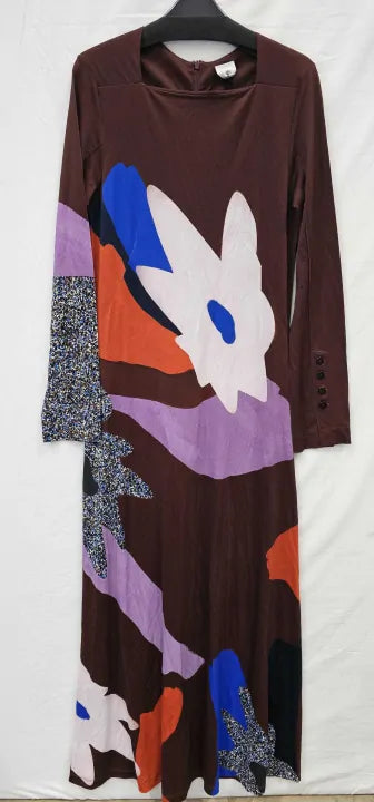 Paul Smith - Burgundy Printed Midi Dress - Red Size: L
