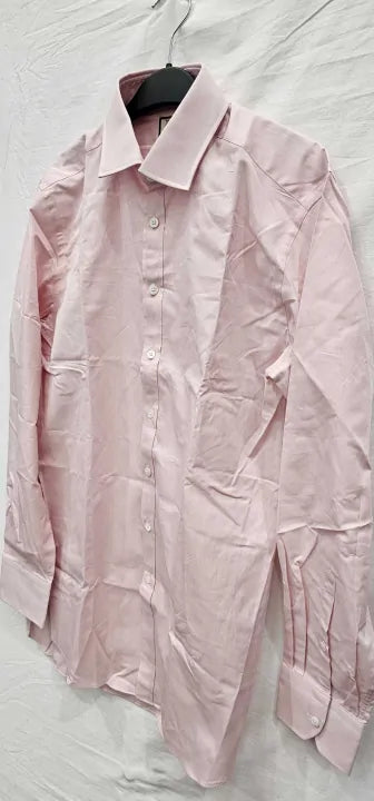 Thomas Pink -Pink Slim Fit Cotton Shirt - Pink Size: 15.5