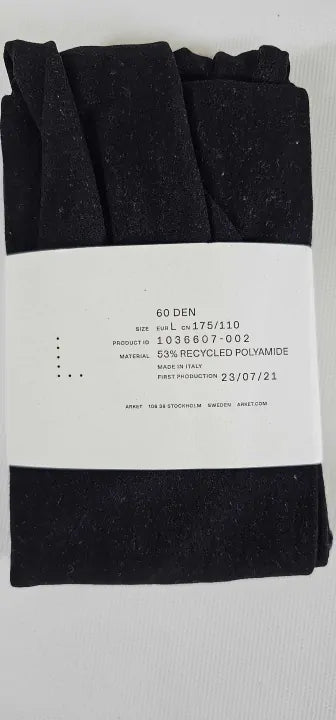 Arket-1036607-002-L-Black-Black Tights-Black- 60 Denier Size: L