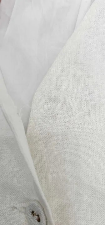N°· Eleven-Ssne416 - White Linen Waistcoat-M-White-White Linen Waistcoat-White Size: M