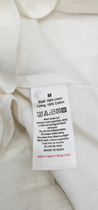 N°· Eleven-Ssne416 - White Linen Waistcoat-M-White-White Linen Waistcoat-White Size: M