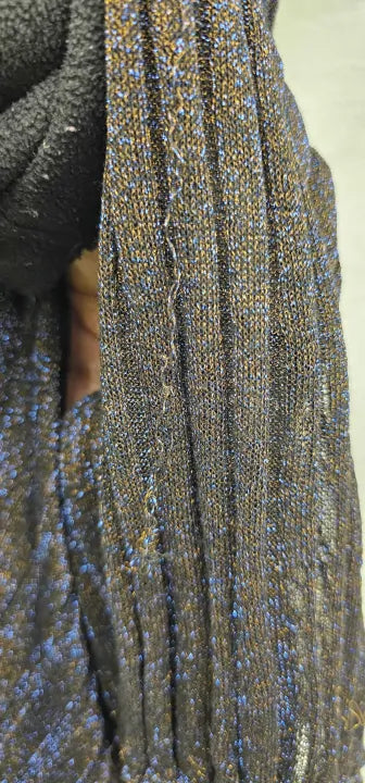 All Saints - Black Patrice 2 In 1 Midi Dress - Black With Sparkle Blue Threads Size: L