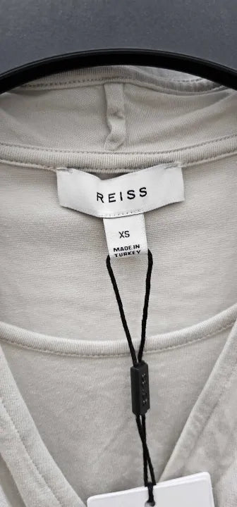 Reiss - Stone Mara Drape Cross Front Top - Green Size: Xs