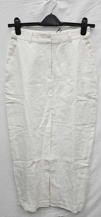 N°· Eleven - White Linen Pencil Skirt - White Size: S