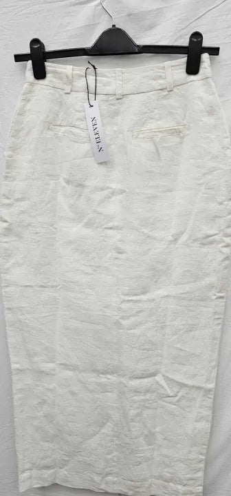 N°· Eleven - White Linen Pencil Skirt - White Size: S