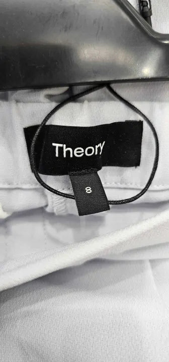 Theory - Hydrangea Admiral Crepe Treeca Straight Cropped Trousers  Size: Uk8