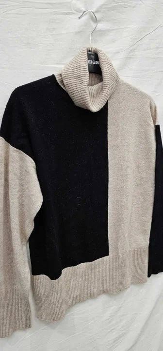 Reiss - Black/Stone Alexis Cashmere Blend Jumper - Beige Size: Xs