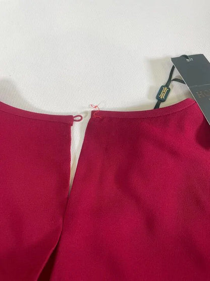 Hobbs London - Burgandy Paulina Pleated Dress Size: Uk 12