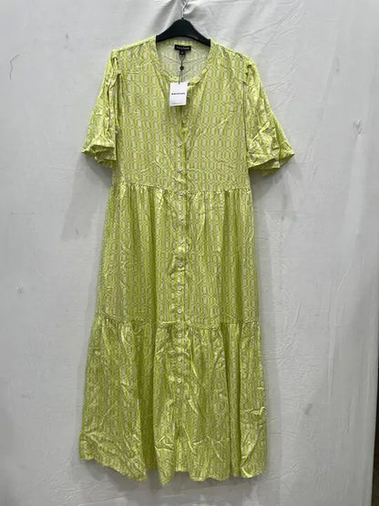 Whistles - Green Link Check Trapeze Dress Size: Uk 12