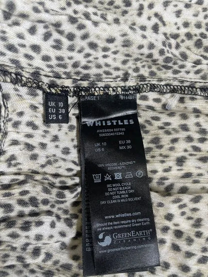 Whistles - Brown Ink Spot Trapeze Dress Size: Uk 10