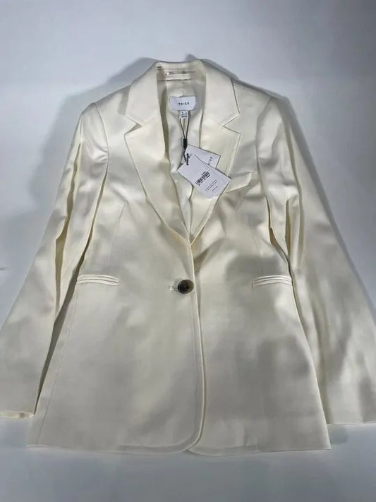 Reiss - Cream Amber Single Breasted Blazer Size: Uk 4