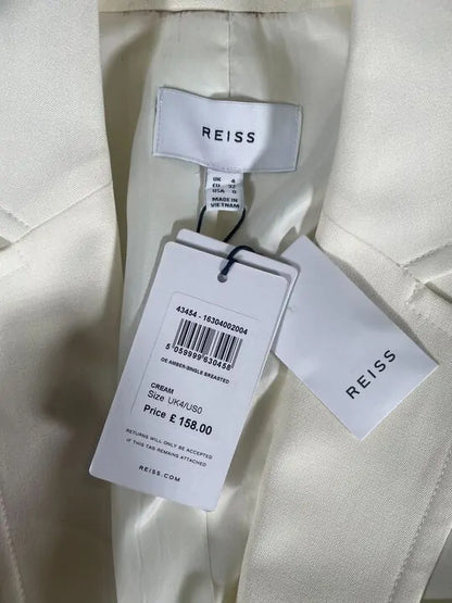 Reiss - Cream Amber Single Breasted Blazer Size: Uk 4