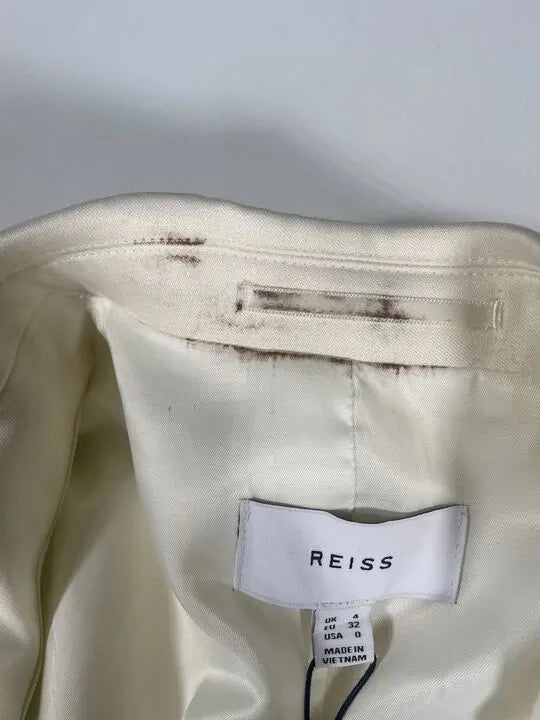 Reiss - Cream Amber Single Breasted Blazer Size: Uk 4