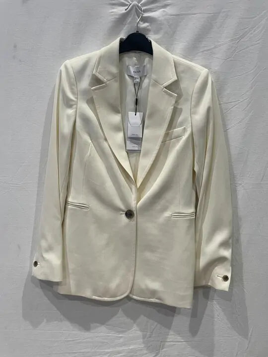 Reiss - Cream Amber Single Breasted Blazer Size: Uk 4