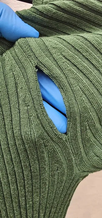 Mango - Green Ribbed V-Neck Dress - Green Size: Xs