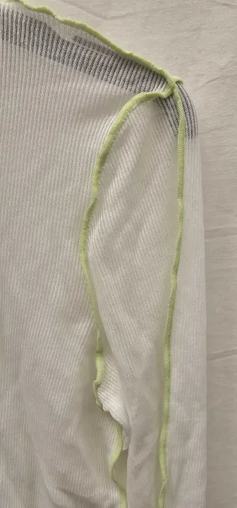 Helmut Lang-N01Hw509100-L-White-White High Neck Sheer Top-White Size: L