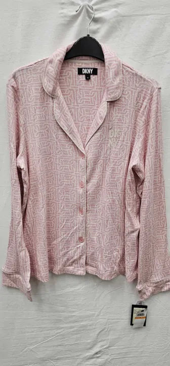 Dkny - Mauve Notch Collar Pyjama Top - Pink Size: S