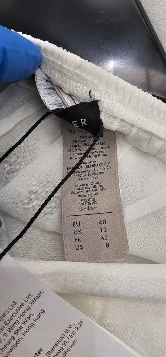 Janet Reger - Silk Chiffon Trousers White - White Size: Uk12