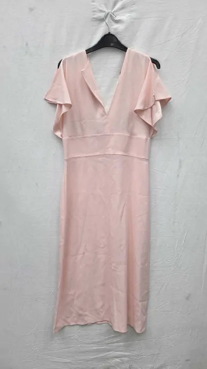 Boss - Pink Dawinga V-Neck Midi Dress Size: Uk 12