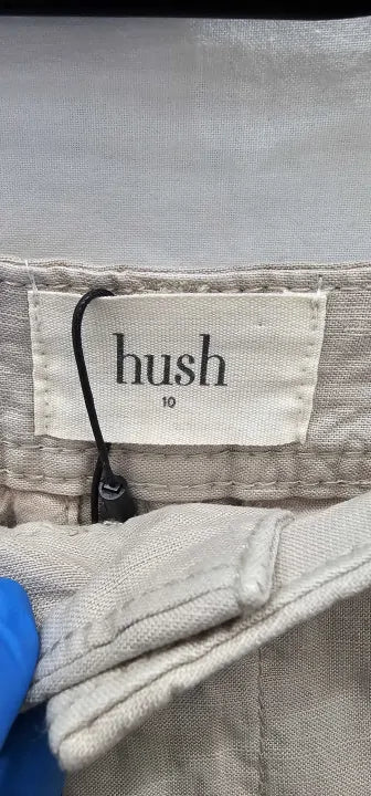 Hush - Beige Robin Relaxed Linen Blend Chinos - Brown Size: Uk10