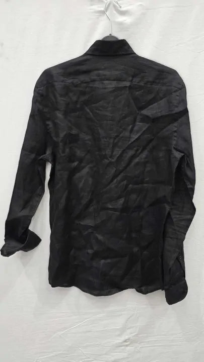 Reiss - Black Rex Linen Shirt  Size: Small