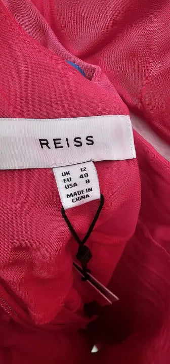 Reiss - Pink Vienna Midi Dress - Pink Size: Uk12