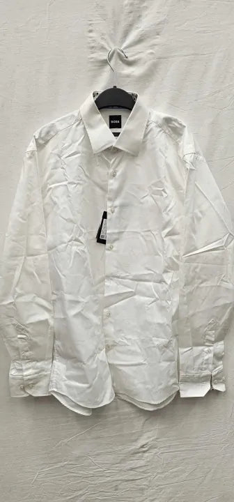 Boss-50490513_100-16-White-White Joe Cotton Shirt-White Size: 41/L/16