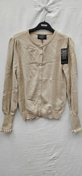 Wyse-Ruth Cardigan - Taupe-M-Grey-Beige Ruth Cardigan-Grey Size: 3