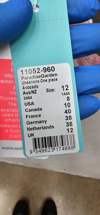 Seafolly-11052-960 Avocado-12-green-avocado Paradise Garden Underwire One Piece-green Size: Uk12