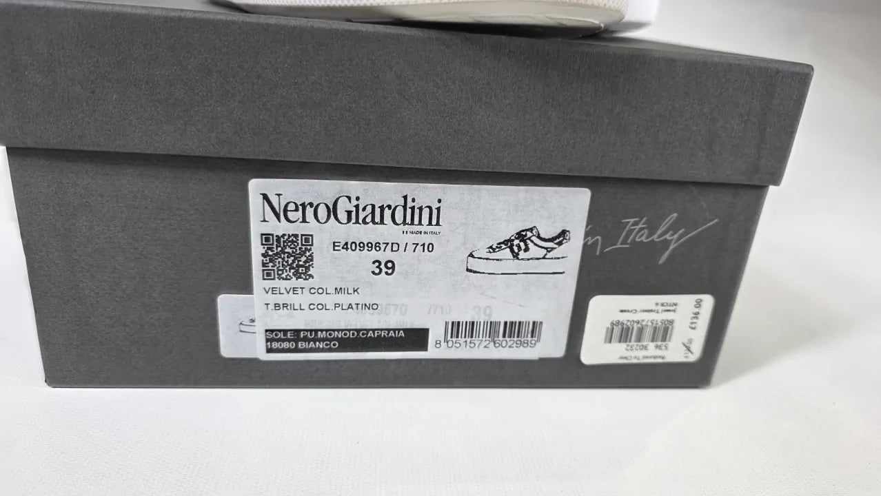 Nerogiardini - Beige Detailed Leather Flatform Trainers Size: Uk 6