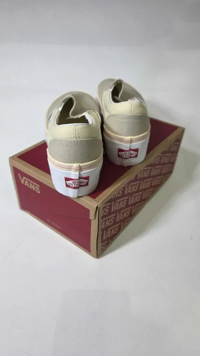 Ans - Women's Beige Classic Stackform Slip On Shoes Size: Uk 3