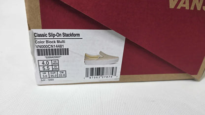 Ans - Women's Beige Classic Stackform Slip On Shoes Size: Uk 3
