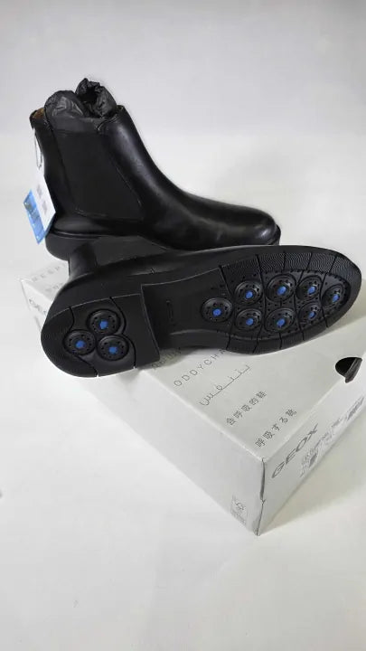 Geox - Women's Black Leather Spherica Ankle Boot Size: Uk 7.5
