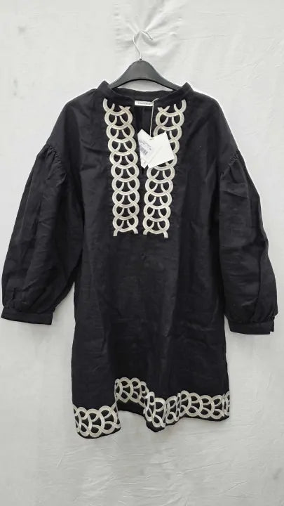 By Malene Birger - Black Linen Limonna Structured Mini Dress Size: Uk 6