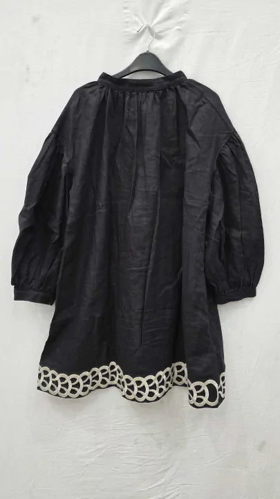 By Malene Birger - Black Linen Limonna Structured Mini Dress Size: Uk 6