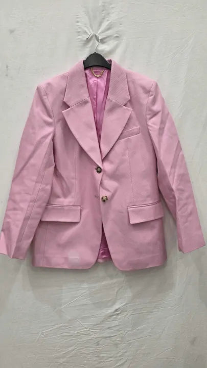 Victoria Beckham - Pink Single Breasted Blazer Size: Uk 12