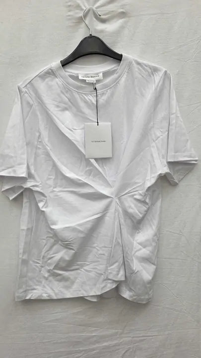 Victoria Beckham - White Body Twist Tee Size: Medium