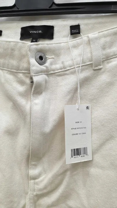 Vince - White Relaxed Straight Trouser Size: 33