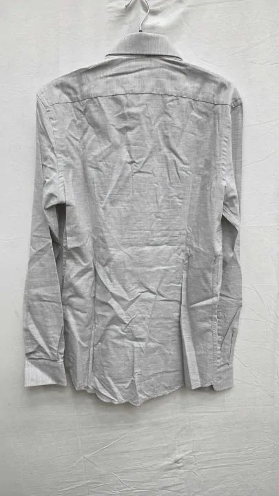 Reiss Soft Grey Zetterberg Casual Cotton Shirt Size: Small