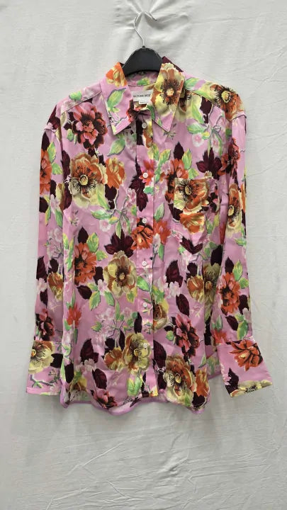 Victoria Beckham Floral Print Button Down Shirt Size: Uk 6