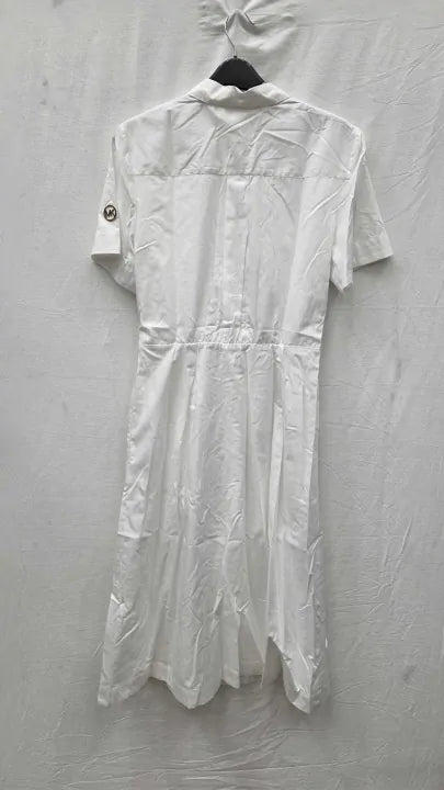 Michael Kors White Cotton Shirt Dress Size: Small