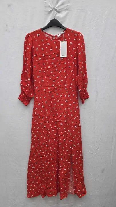 Mango Flower Print Dress Size: Small