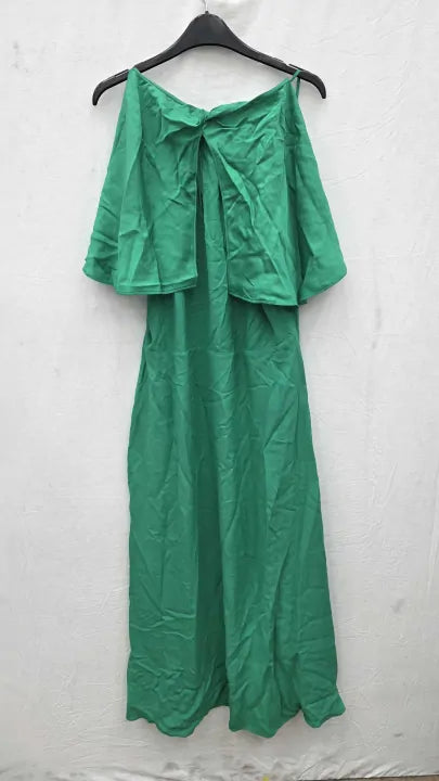 Whistles Green Annabelle Cape Sleeve Dress Size: Uk 18