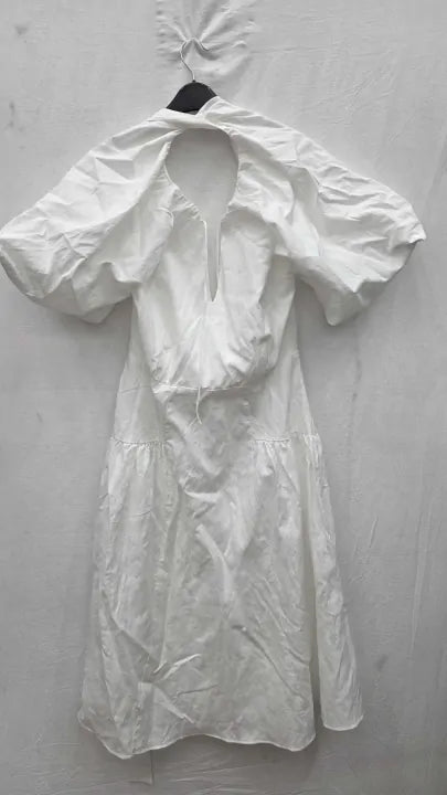 Reiss - White Petite Alice Linen Blend Dress Size: Uk 12