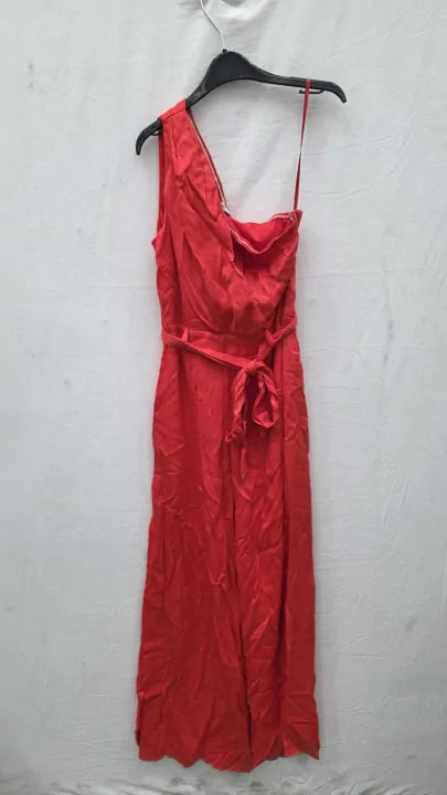 Reiss Eliza Petite Off-the-shoulder Jumpsuit In Red Size: Uk 10