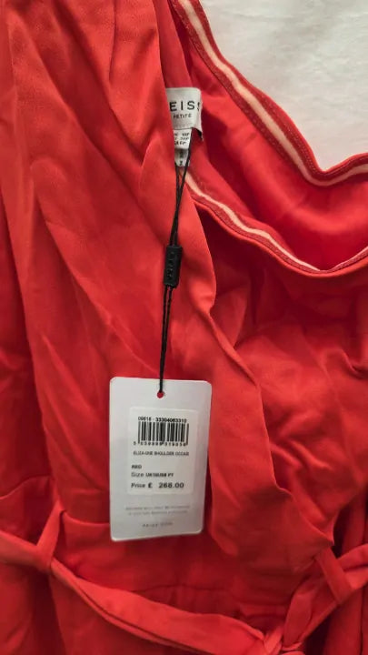 Reiss Eliza Petite Off-the-shoulder Jumpsuit In Red Size: Uk 10