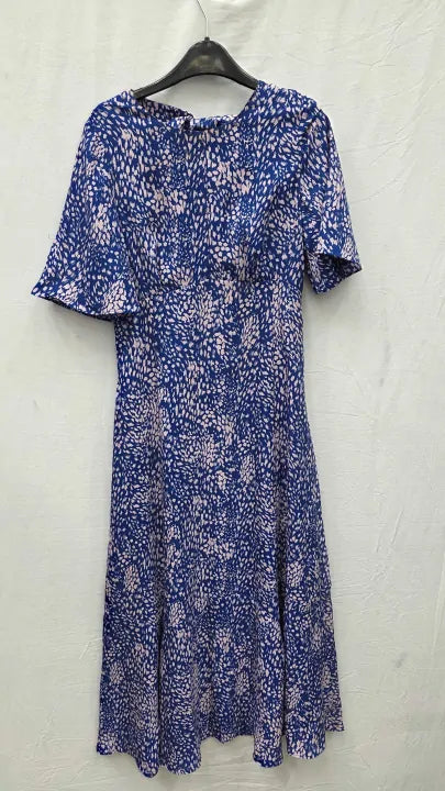 Whistles - Blue Lively Animal Print Midi Dress Size: Uk 8